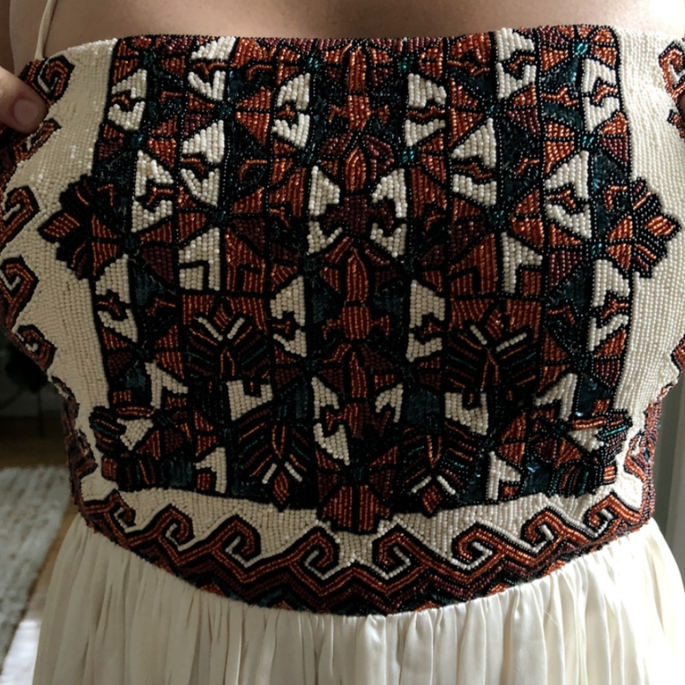 NEW $798 Mara Hoffman Beaded Silk Maxi Dress Gown - Picture 3 of 9